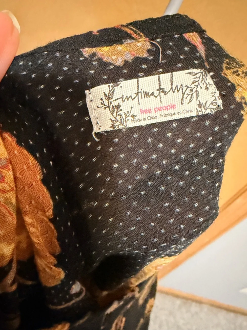 Free People Black Floral Sleeveless Dress size small - great condition - Picture 4 of 6